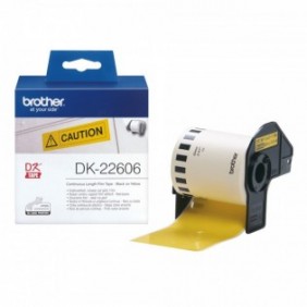 Brother DK-22606 - Ruban film continu original – Noir sur jaune, 62 mm de large, Noir sur jaune, DK, Noir, Jaune, Thermique directe, Chine, 5 année