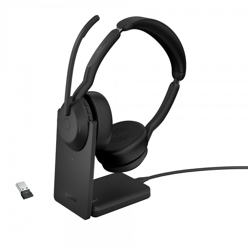 Jabra Evolve2 55, Avec fil &sans fil, BureauCentre d'appels, 20 - 20000 Hz, 130 g, Casque, Noir
