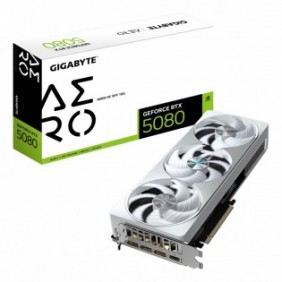 Gigabyte GeForce RTX 5080 AERO OC SFF 16G Carte graphique - 16 Go GDDR7, 256 bits, PCI-E 5.0, 2730MHz Core Clock, 3 x DisplayPort, 1 x HDMI, GV-N5080AERO OC-16GD, GeForce RTX 5080, 16 Go, GDDR7, 256 bit, 7680 x 4320 pixels, PCI Express 5.0