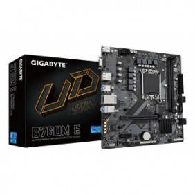 Gigabyte B760M E Carte mère - Compatible avec les processeurs Intel Core 14? génération, VRM 6+1+1 phases, jusqu'à 7200 MHz DDR5 , 2xPCIe 4.0 M.2, LAN 1 GbE, USB 3.2 Gen 1, Intel, LGA 1700, Intel® Celeron®, Intel Core i3 12th Gen, Intel Core i3 13th