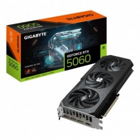 Gigabyte GeForce RTX 5060 GAMING OC 8G Carte Graphique - 8GB GDDR7, 128bit, PCI-E 5.0, 2595 MHz Fréquence du cœur, 3 x DisplayPort, 1 x HDMI, GV-N5060GAMING OC-8GD, GeForce RTX 5060, 8 Go, GDDR7, 128 bit, 7680 x 4320 pixels, PCI Express 5.0