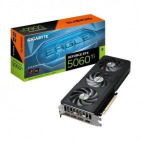 Gigabyte GeForce RTX 5060 Ti EAGLE MAX OC 16G Carte Graphique - 16GB GDDR7, 128bit, PCI-E 5.0, 2617MHz Fréquence du cœur, 3 x DP, 1 x HDMI, NVIDIA DLSS 4, GV-N506TEAGLEMAX OC-16GD, GeForce RTX 5060 Ti, 16 Go, GDDR7, 128 bit, 7680 x 4320 pixels, PCI