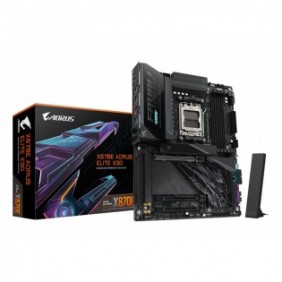 Gigabyte X870E AORUS ELITE X3D Carte Mère – Prend en charge les processeurs AMD Ryzen 9000, VRM numérique 16+2+2 phases, jusqu’à 9000 Hz DDR5 , 2 x PCIe 5.0 + 2 x PCIe 4.0, Wi-Fi 7, LAN 5 GbE, USB 4, AMD, Emplacement AM5, AMD Ryzen 7000 Series, AMD
