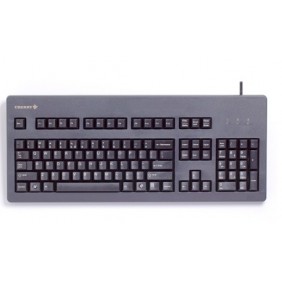 Cherry G80-3000, Taille réelle 100 %, Avec fil, USB + PS2, Noir