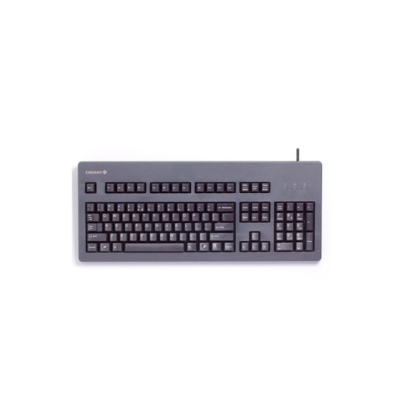 Cherry G80-3000, Taille réelle 100 %, Avec fil, USB + PS2, Noir