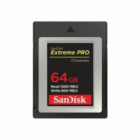SanDisk Extreme Pro, 64 Go, CFexpress, 1500 Mos, 800 Mos, Noir