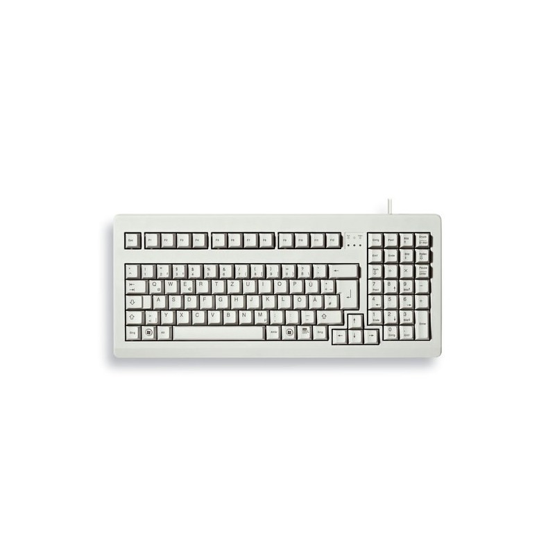 Cherry G80-1800, Taille réelle 100 %, Avec fil, USB, QWERTZ, Gris