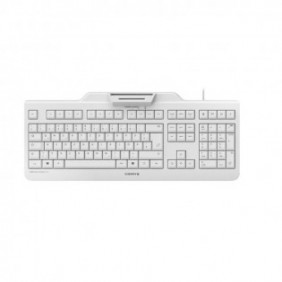 Cherry SECURE BOARD 1.0, Taille réelle 100 %, Avec fil, USB, Clavier mécanique, QWERTZ, Gris