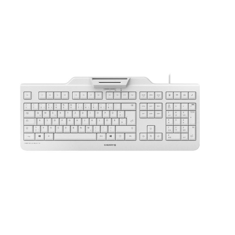 Cherry SECURE BOARD 1.0, Taille réelle 100 %, Avec fil, USB, Clavier mécanique, QWERTZ, Gris