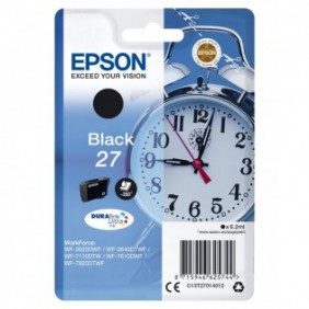 Epson Alarm clock Cartouche "Réveil" 27 - Encre DURABrite Ultra N, Rendement standard, Noir, Encre à pigments, 6,2 ml, 1 pièce, 350 pages