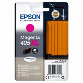 Epson Singlepack Magenta 405XL DURABrite Ultra Ink, Rendement élevé , Magenta, 14,7 ml, 1 pièce, Paquet unique