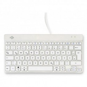 R-Go Tools Clavier ergonomique R-Go Compact Break, clavier compact avec logiciel de pause,QWERTZ , Filaire, blanc, Mini, Avec fil, USB, QWERTZ, Blanc