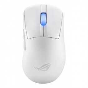 ASUS ROG Keris II Ace Wireless AimPoint White, Droitier, Optique, RF Wireless + Bluetooth + USB Type-A, 42000 DPI, Blanc