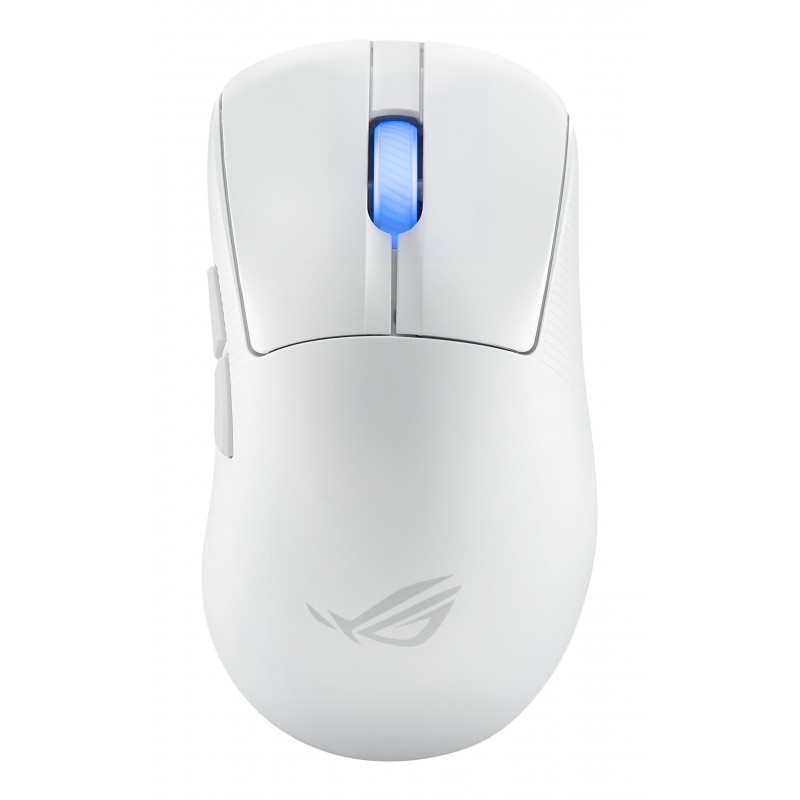 ASUS ROG Keris II Ace Wireless AimPoint White, Droitier, Optique, RF Wireless + Bluetooth + USB Type-A, 42000 DPI, Blanc