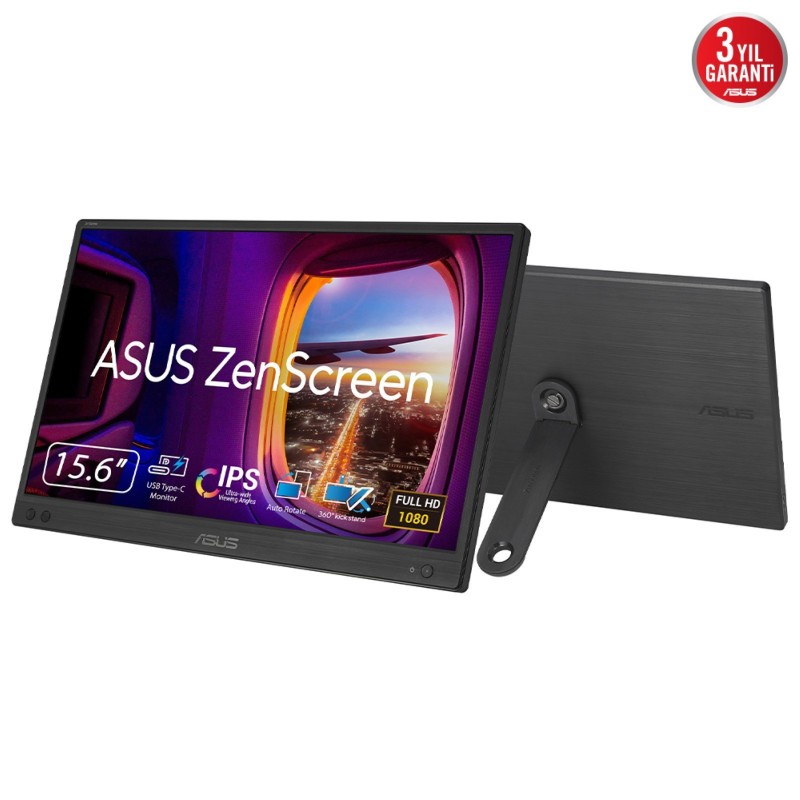 ASUS ZenScreen MB166CR, 39,6 cm 15.6", 1920 x 1080 pixels, Full HD, LCD, 5 ms, Noir