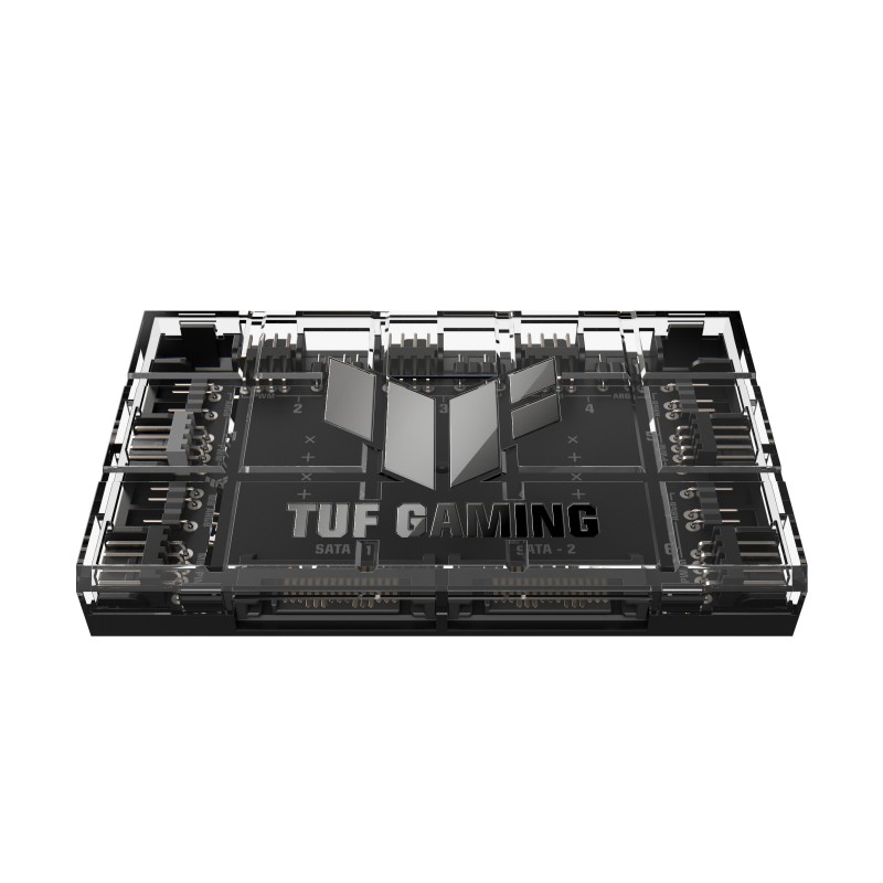 ASUS TUF Gaming ARGB PWM Fan Hub, Contrôleur de ventilateur, Noir, 4 broches, SATA, 115 mm, 69 mm