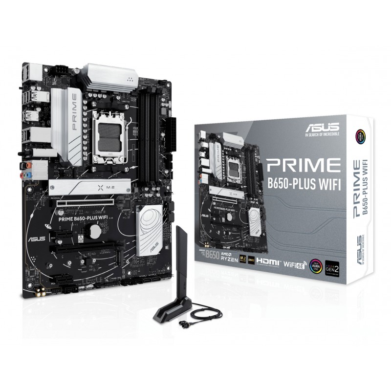 ASUS PRIME B650-PLUS WIFI, AMD, Emplacement AM5, AMD Ryzen 7000 Series, AMD Ryzen 8000 Series, AMD Ryzen 9000 Series, Emplacement AM5, DDR5-SDRAM, 192 Go