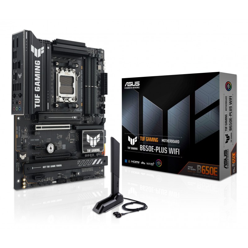 ASUS TUF GAMING B650E-PLUS WIFI, AMD, Emplacement AM5, AMD Ryzen 7000 Series, AMD Ryzen 8000 Series, AMD Ryzen 9000 Series, Emplacement AM5, DDR5-SDRAM, 256 Go