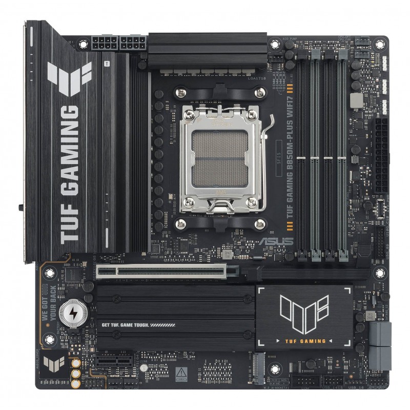 ASUS TUF GAMING B850M-PLUS WIFI7, AMD, Emplacement AM5, AMD Ryzen 7000 Series, AMD Ryzen 8000 Series, AMD Ryzen 9000 Series, Emplacement AM5, DDR5-SDRAM, 256 Go