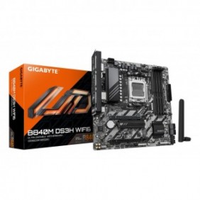 Gigabyte B840M DS3H WIFI6 Carte Mère – Processeurs AMD Ryzen 9000, VRM numérique 8+2+2 phases, jusqu'à 8200 MHz DDR5, 2 x M.2 PCIe 4.0, Wi-Fi 6, LAN 2,5 GbE, USB 3.2 Gen 1, AMD, Emplacement AM5, AMD Ryzen 7000 Series, AMD Ryzen 8000 Series, AMD Ryzen