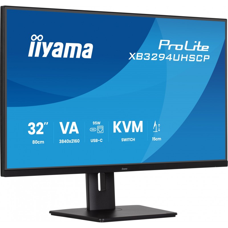 Iiyama ProLite XB3294UHSCP-B1, 80 cm 31.5", 3840 x 2160 pixels, 4K Ultra HD, 2 ms, Noir