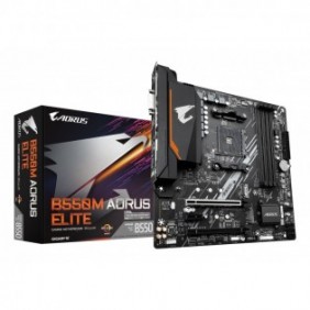 Gigabyte B550M AORUS ELITE Carte mère - Processeurs AMD Ryzen 5000, VRM 5+3 phases, jusqu'à 4733 MHz DDR4, 1xPCIe 4.0 + 1xPCIe 3.0 M.2, LAN 1GbE, USB 3.2 Gen 1, AMD, Emplacement AM4, AMD Ryzen 3000 Series, AMD Ryzen 4000 Series, AMD Ryzen 5000 Series