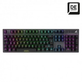 Sharkoon SKILLER SGK20 Brown, Avec fil, USB, Clavier mécanique, QWERTZ, LED RGB, Noir
