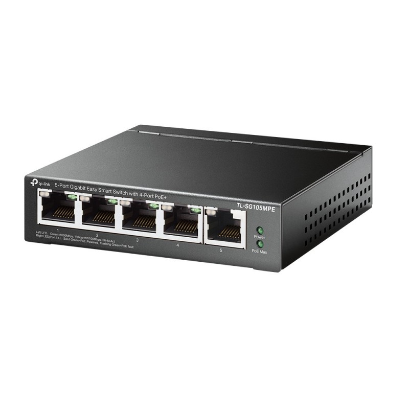 TP-LINK TL-SG105MPE, L2, Gigabit Ethernet 101001000, Connexion Ethernet, supportant l'alimentation via ce port