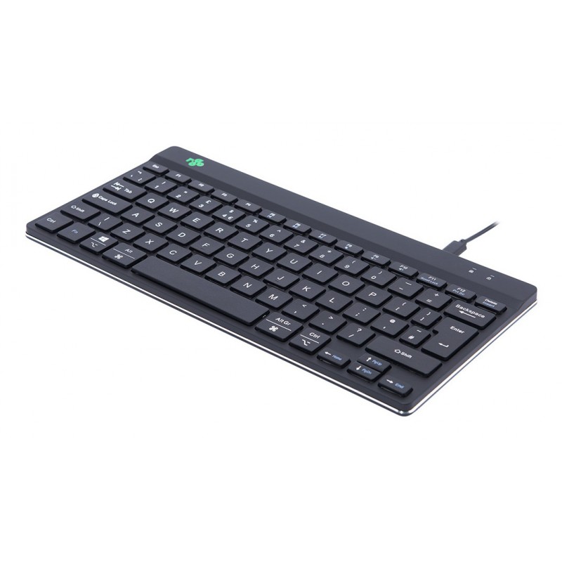 R-Go Tools Clavier ergonomique R-Go Compact Break, clavier compact avec logiciel de pause,QWERTY , Filaire, noir, Mini, Avec fil, USB, QWERTY, Noir