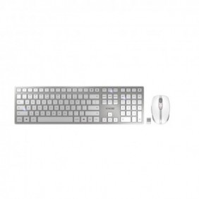 Cherry DW 9100 SLIM, Sans fil, RF sans fil + Bluetooth, QWERTY, Argent, Souris incluse