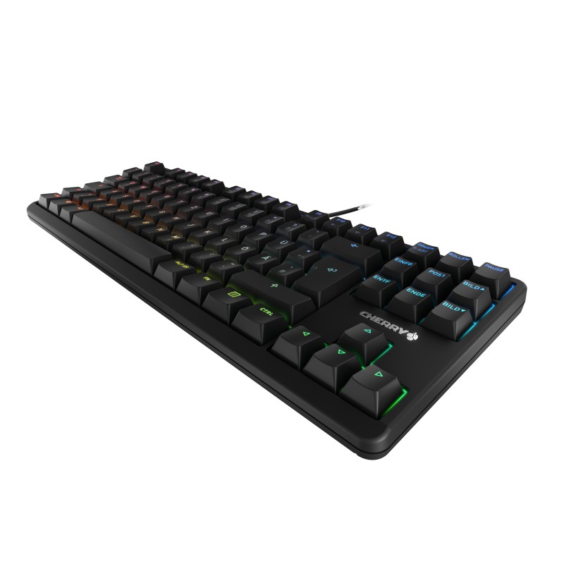 Cherry G80-3000N RGB TKL, Avec fil, USB, Clavier mécanique, QWERTZ, LED RGB, Noir