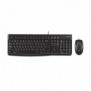 Logitech MK120, Avec fil, USB, QWERTZ, Noir, Souris incluse