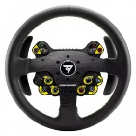 ThrustMaster Evo Racing 32R Leather, Volant, PC, PlayStation 4, PlayStation 5, Xbox, Xbox One, Croix directionnelle, Avec fil, Noir, Jaune, Aluminium, Cuir