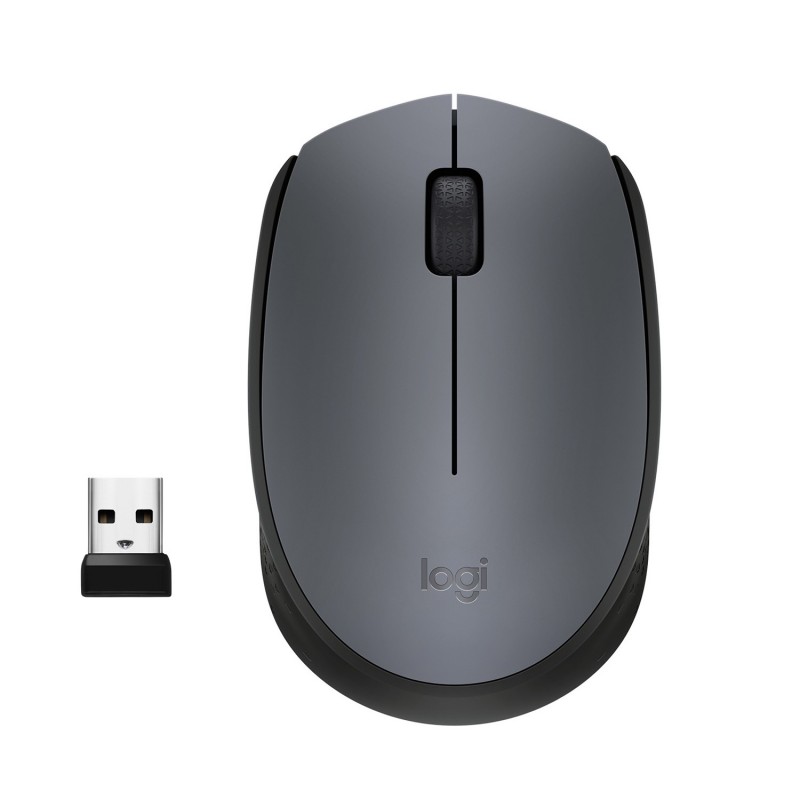 Logitech M170 Grey-K, Ambidextre, Optique, RF sans fil, 1000 DPI, Gris