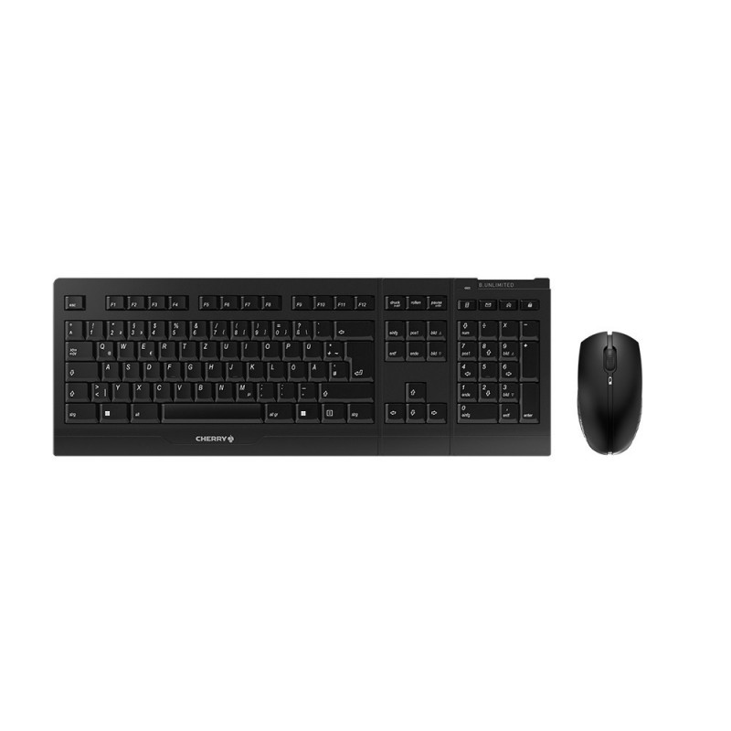 Cherry B.UNLIMITED 3.0, Taille réelle 100 %, Sans fil, RF sans fil, Clavier mécanique, Noir, Souris incluse