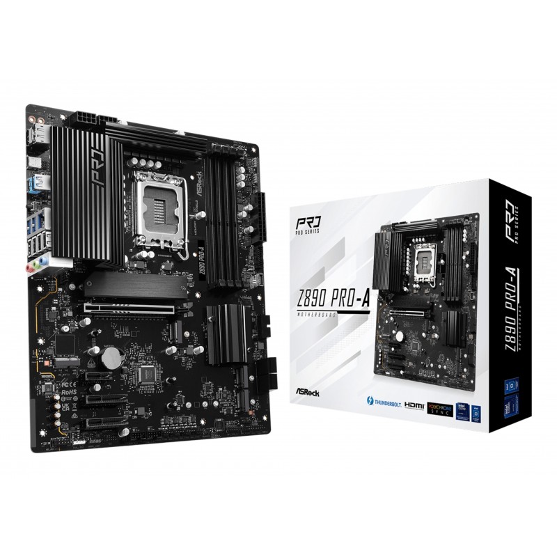 ASRock Z890 Pro-A, Intel, LGA 1851 Socket V1, Intel Core Ultra Series 2, LGA 1851, DDR5-SDRAM, 256 Go