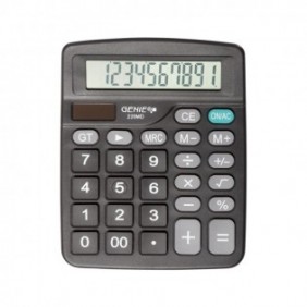 Genie 220 MD, Bureau, Calculatrice basique, 10 chiffres, Affichage inclinable, BatterieSolaire, Noir