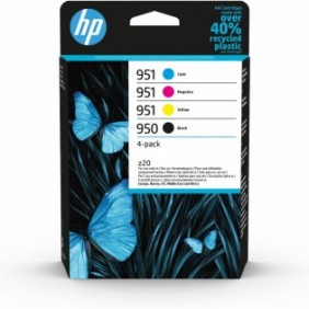 HP 950 Pack de 4 cartouches d'encre noire 951 Pack de 4 cartouches d'encre cyanmagentajaune authentiques, Rendement standard, Noir, Cyan, Magenta, Jaune, Encre à pigments, Encre à pigments, 24 ml, 16,5 ml