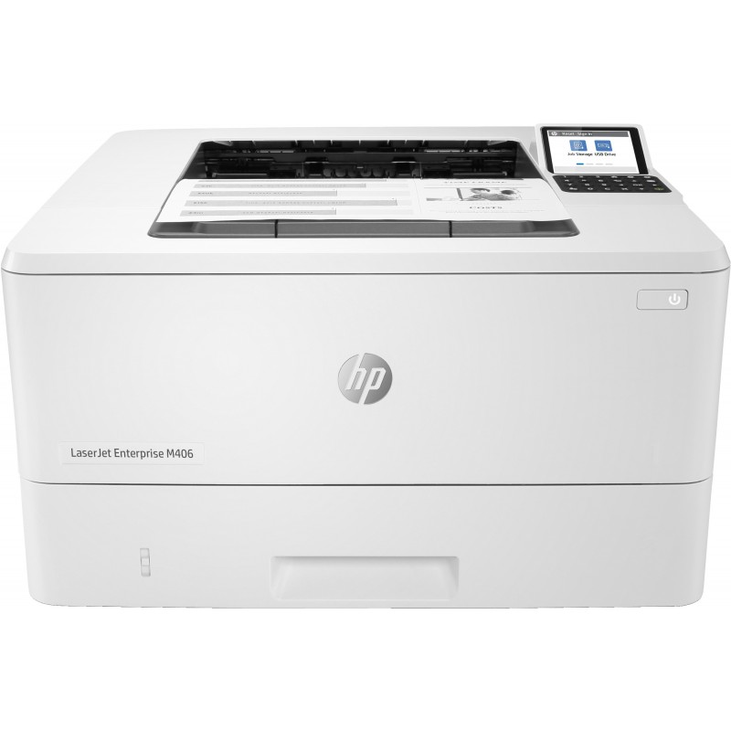 HP LaserJet Enterprise M406dn, Laser, 1200 x 1200 DPI, A4, 38 ppm, Impression recto-verso, Réseau prêt à l'usage