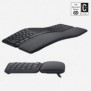 Logitech ERGO K860, Taille réelle 100 %, Sans fil, RF sans fil + Bluetooth, Contacteur de touche semi-mécanique, QWERTY, Graphite