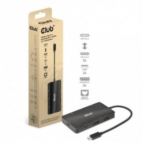 Club 3D CSV-1598, USB 3.2 Gen 2 3.1 Gen 2 Type-C, 100 W, 1.42.2, 10,100,1000 Mbits, Noir, 4K Ultra HD