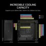 Corsair 9000D RGB AIRFLOW, Full Tower, PC, Noir, ATX, Acier inoxydable, Verre trempé, 18 cm