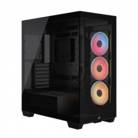 Corsair Midi Tower 3500X LXR LINK TG, Midi Tower, PC, Noir, ATX, EATX, micro ATX, Mini-ITX, Acier, Verre trempé, 17 cm