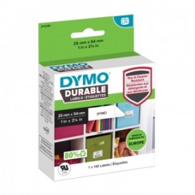 Dymo LabelWriter™ Durable - 25 x 54mm, Blanc, Imprimante d'étiquette adhésive, Polypropylène , Permanent, Universel, -18 - 50 C