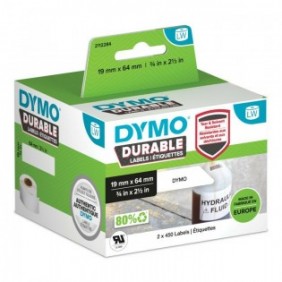 Dymo LabelWriter™ Durable - 19 x 64mm, Blanc, Imprimante d'étiquette adhésive, Polypropylène , 1,9 cm, 6,4 cm, 300 g