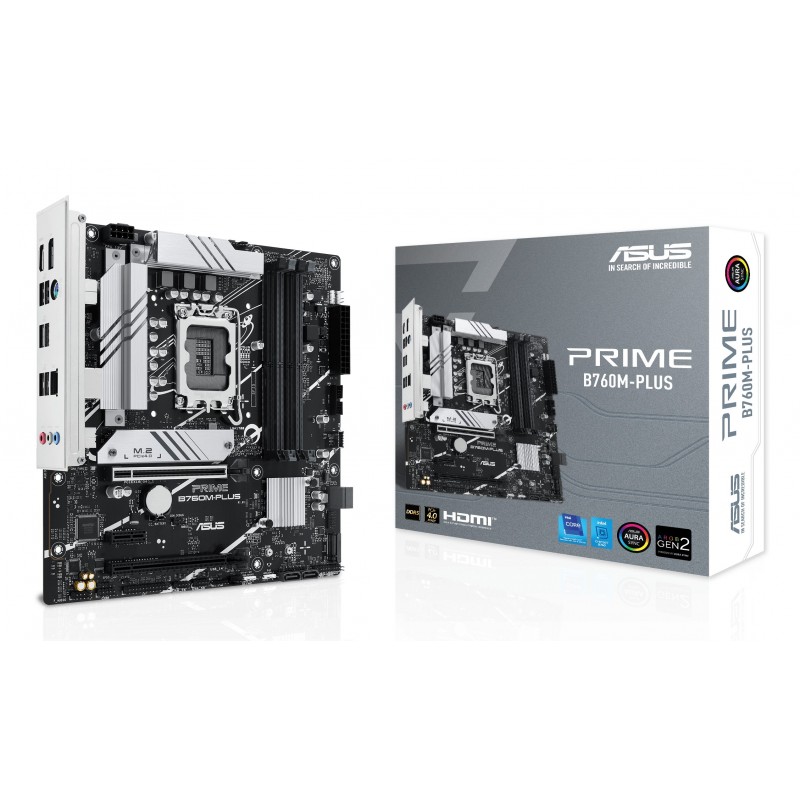 ASUS PRIME B760M-PLUS, Intel, LGA 1700, Intel® Celeron®, Intel® Pentium® Gold, Intel® Core™ i3, Intel® Core™ i5, Intel® Core™..., LGA 1700, DDR5-SDRAM, 192 Go
