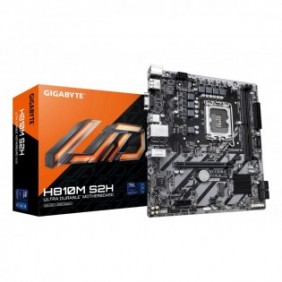 Gigabyte H810M S2H Carte mère - Processeurs Intel Core Ultra Série 2, VRM 4+1+2 phases, jusqu'à 6400 MHz DDR5, 1xPCIe 4.0 M.2, LAN 1GbE, USB 3.2 Gen 1, Intel, LGA 1851 Socket V1, Intel Core Ultra Series 2, LGA 1851, DDR5-SDRAM, 128 Go