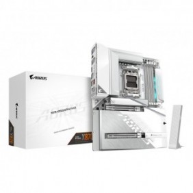 Gigabyte X870 AORUS STEALTH ICE Carte Mère – Prend en charge les processeurs AMD Ryzen 9000, VRM numérique 16+2+2 phases, jusqu’à 8200 MHz DDR5 , 2 x PCIe 5.0 + 2 x PCIe 4.0, Wi-Fi 7, LAN 5 GbE, USB 4, AMD, Emplacement AM5, AMD Ryzen 7000 Series