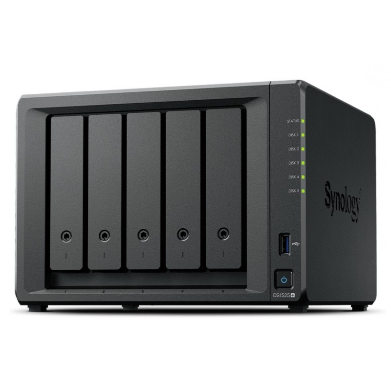 Synology DiskStation DS1525+, NAS, Ryzen Embedded, V1500B, 8 Go, DDR4, 0 To