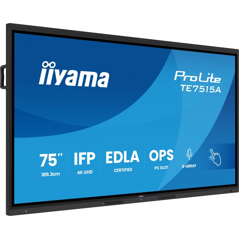 Iiyama TE7515A-B1AG, Écran plat interactif, 190,5 cm 75", 3840 x 2160 pixels, Wifi